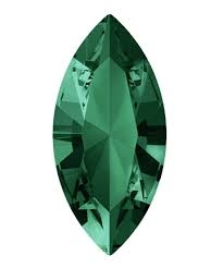 Preciosa našívací navetka Emerald 12x6mm